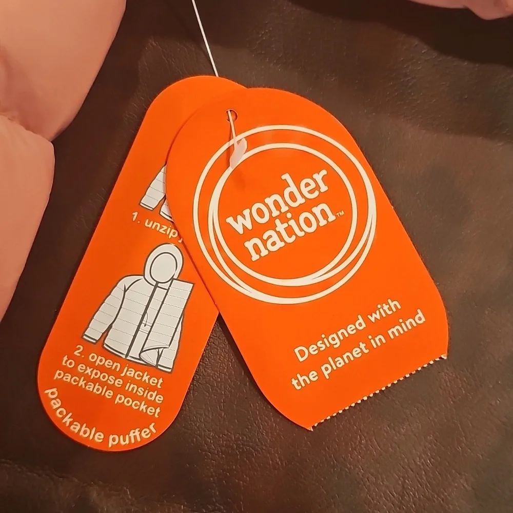 V Toddler Girls Puffer Jacket - Peach 3T NWT
